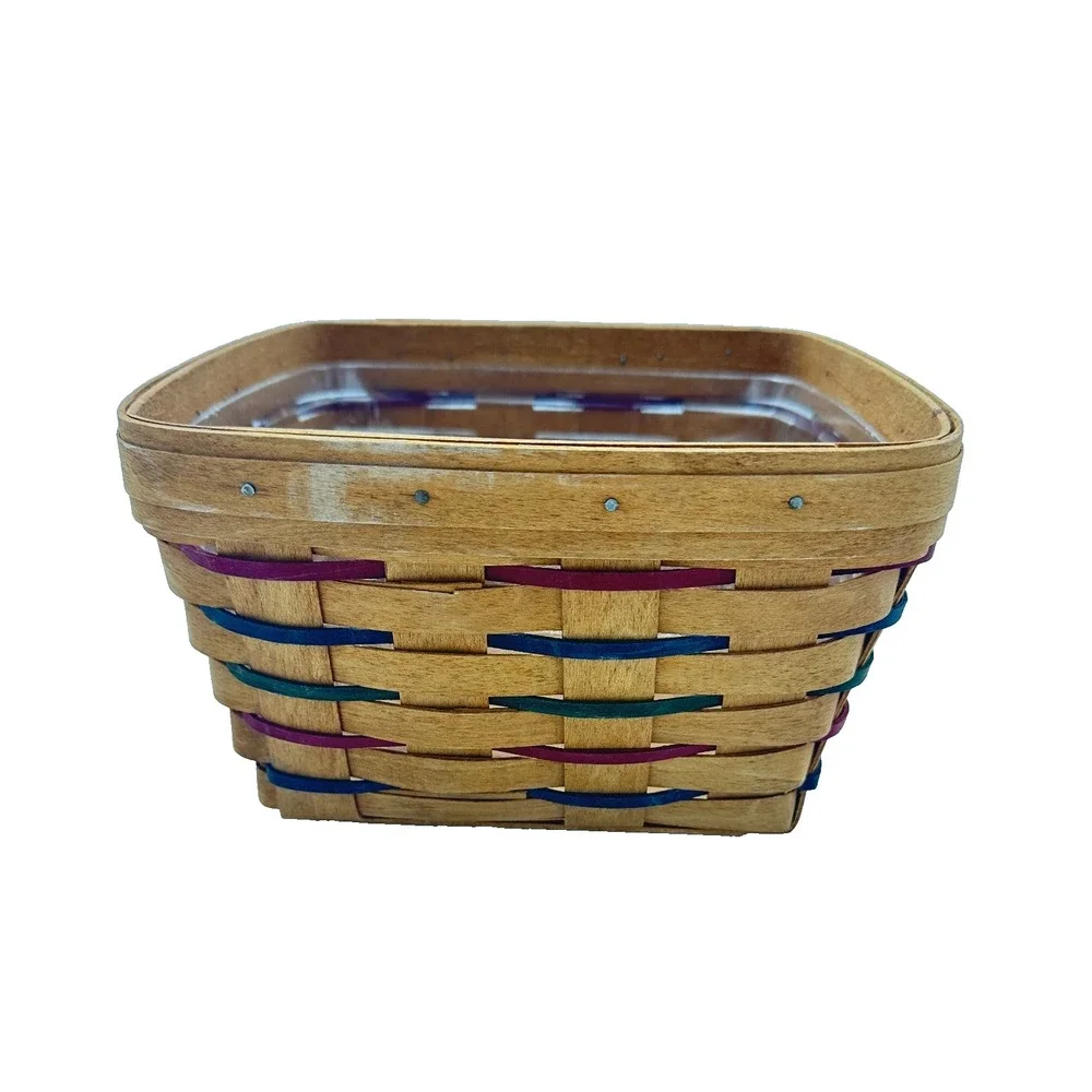 Longaberger Basket W Plastic Liner/Square/Signed 1993 Shades Of Autumn +-8